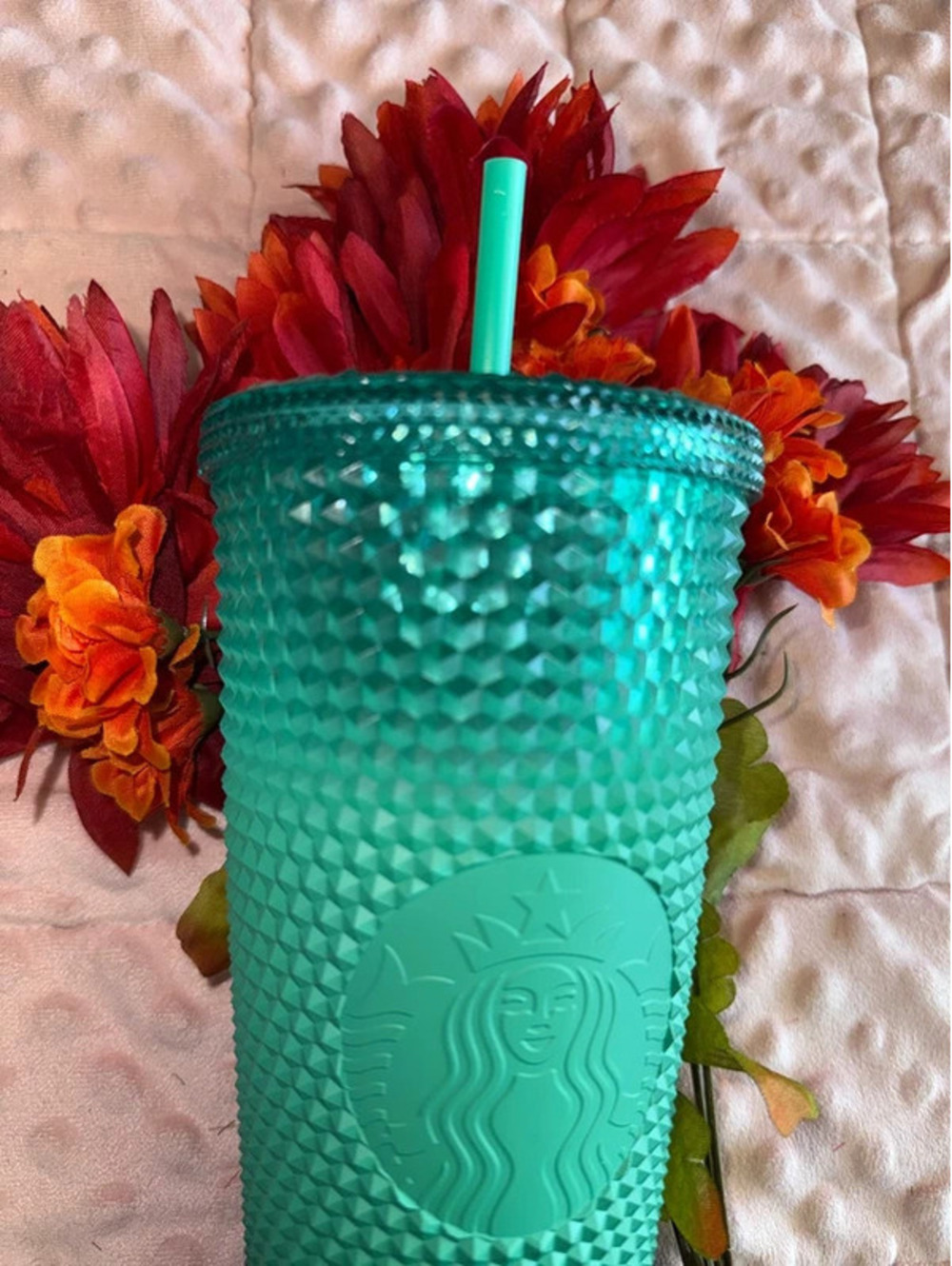 Starbucks Holiday Waxberry Mint Green Ombre Studded Venti Cold Cup Tumbler